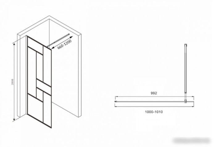Душевая стенка Abber Immer Offen AG63100B8