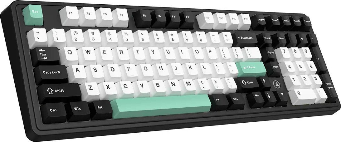 Клавиатура Ajazz AK980 V2 (черный/белый/бирюзовый, Ajazz Flying Fish)
