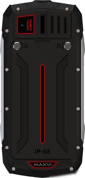 Кнопочный телефон Maxvi R10 (черный/красный)