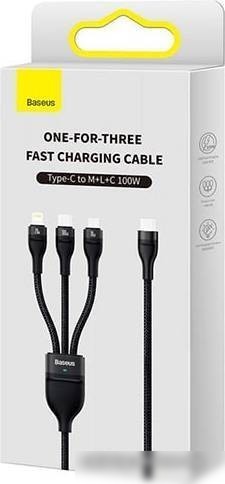 Кабель Baseus Flash Series ? USB Type-C - Lightning/USB Type-C/microUSB (1.5 м, черный)