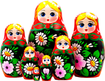 Развивающая игра Брестская Матрешка С цветами лилии и ромашки (набор 7 шт)