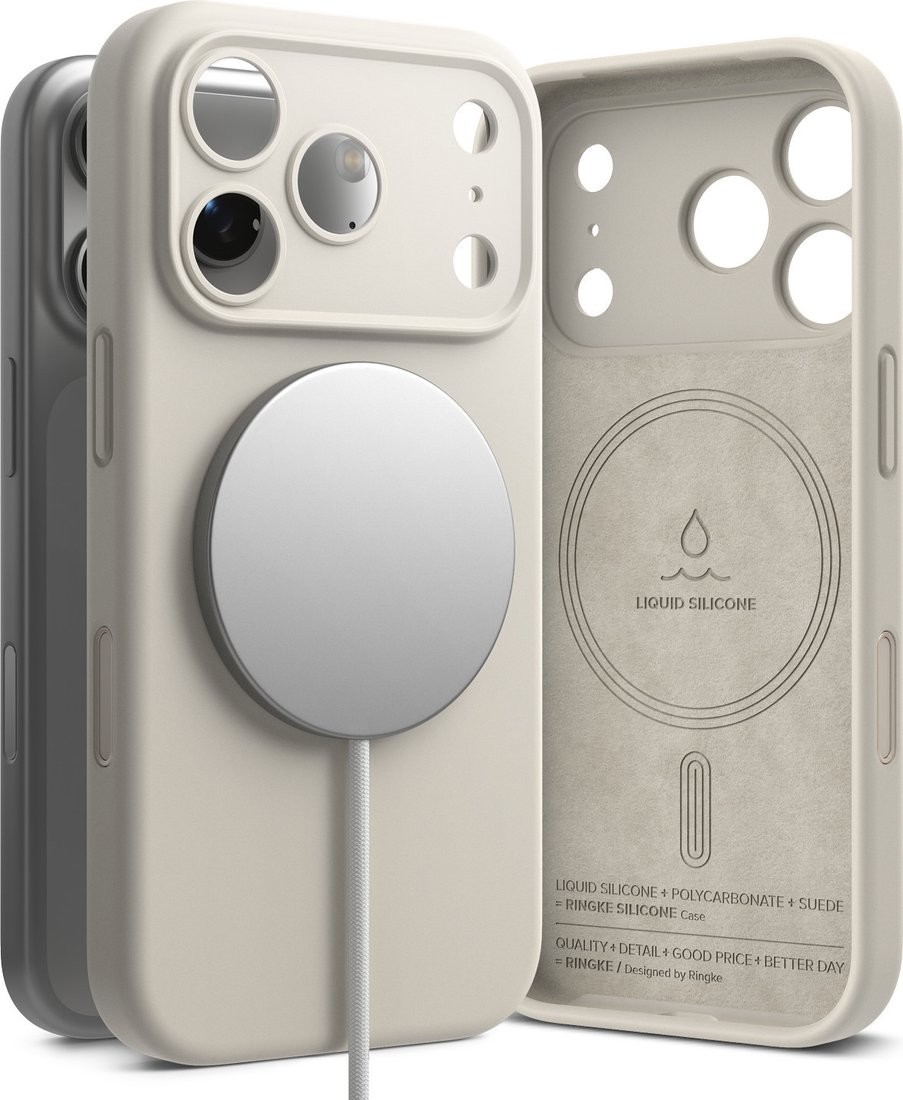 Чехол для телефона Ringke Silicone Magnetic для iPhone 17 Pro (Stone)