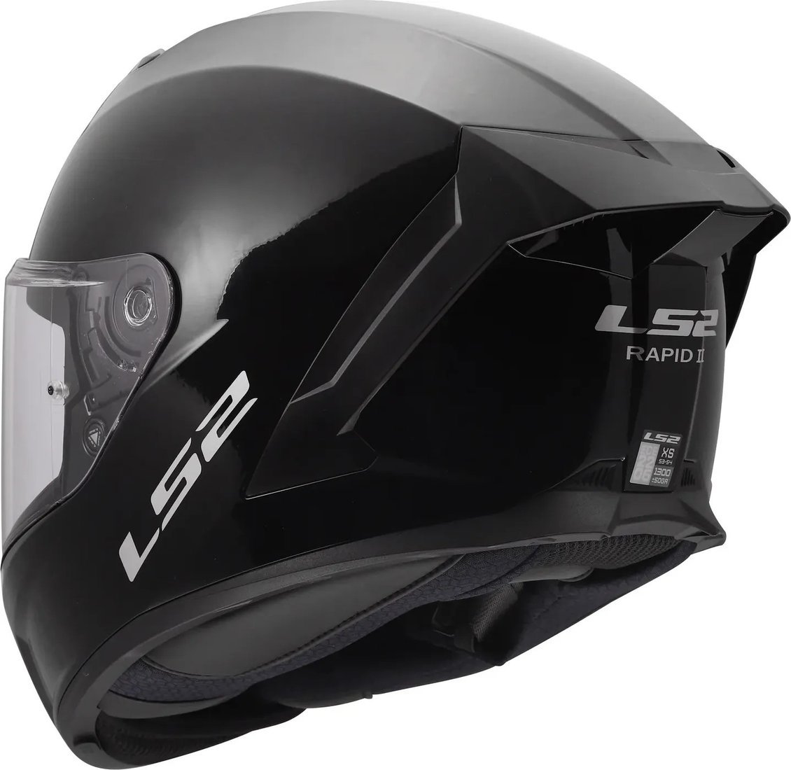 Мотошлем LS2 FF820 Rapid III Solid (S, черный глянцевый)