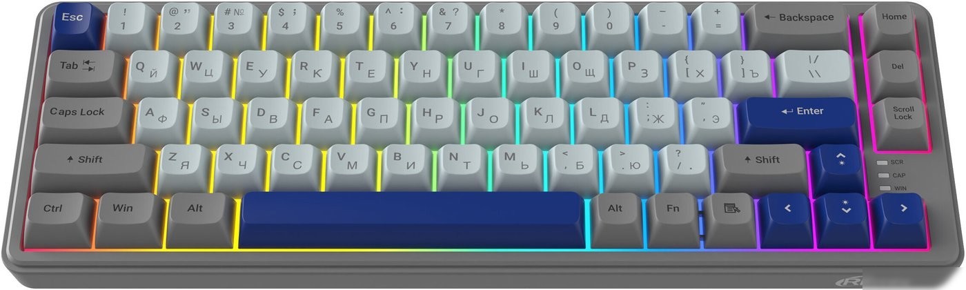 Клавиатура Ritmix RKB-568BL (серый/голубой)