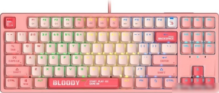 Клавиатура A4Tech Bloody S87 Energy Pink (Bloody BLMS Red Plus)