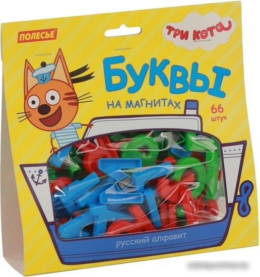 Алфавит Полесье Три кота (66 букв, магнит)