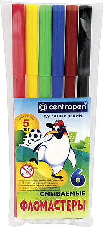 Фломастеры Centropen Пингвины 7790 0686 (6 цв)