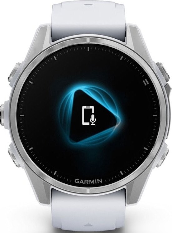 Умные часы Garmin Fenix 8 43мм (серебристый, белый ремешок)