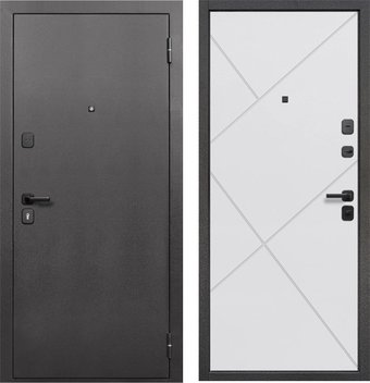 Металлическая дверь Guard 96x205x7 правая (серебристый/белый матовый)