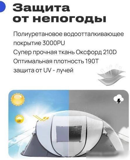 Кемпинговая палатка RoadLike Family (серый)