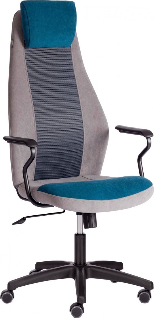 Офисное кресло TetChair Aviator флок/ткань (синий/серый/серый)
