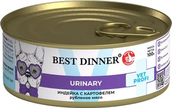 Консервированный корм для собак Best Dinner Vet Profi Urinary Exclusive Индейка с картофелем (100 г)