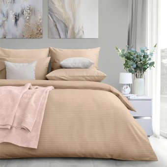 Постельное белье Verossa Stripe Семейный 747406 (Bronze, 70x70, 2шт, 50x70, 2шт)