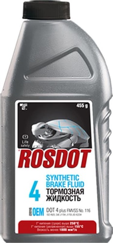 Тормозная жидкость Rosdot DOT 4 plus 455г 430101Н02