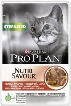 Корм для кошек Pro Plan Sterilised с говядиной 0.085 кг Корм для кошек Pro Plan Sterilised с говядиной 0.085 кг