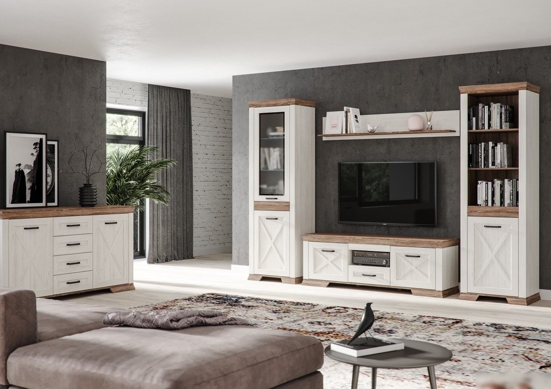 Шкаф распашной Black Red White Marselle REG1DP (ясень снежный/дуб сонома темный)