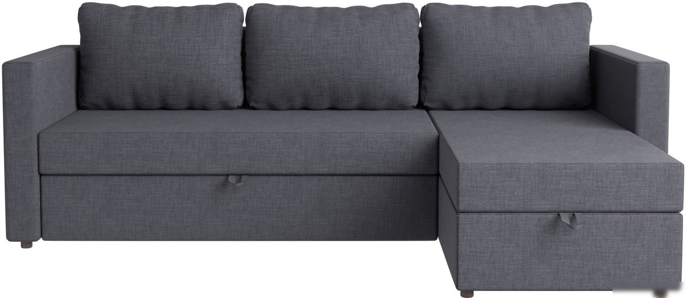 Угловой диван Mio Tesoro Тилаус короткий подлокотник (Dark Grey)