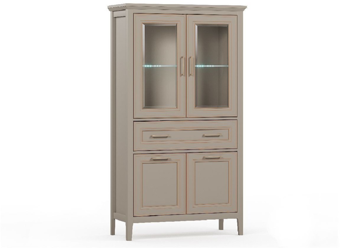 Шкаф-витрина BRW Classic REG2W2D1S/170 с подсветкой (глиняный серый)