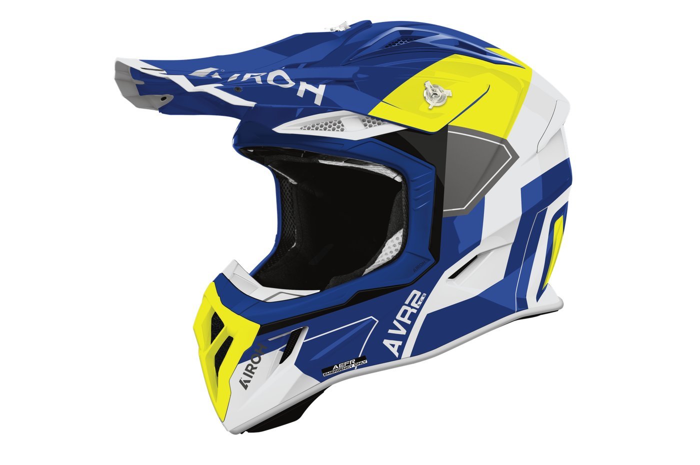 Мотошлем Airoh Aviator Ace 2 Shield AV22S31-L (L, синий/желтый глянец)