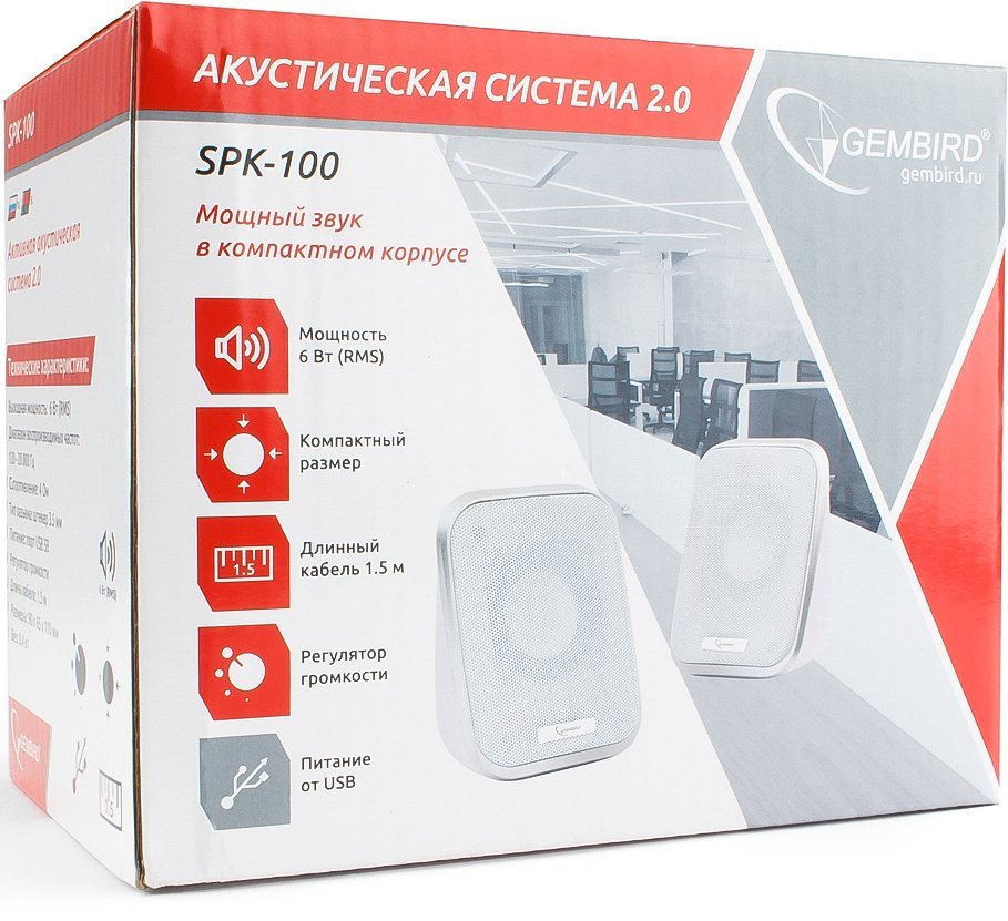 Акустика Gembird SPK-100 (белый)
