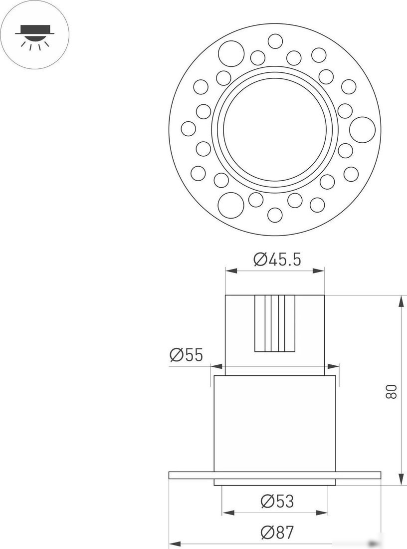 Точечный светильник Arlight MS-INVISIO-TRIMLESS-R55-15W Day4000 WH-WH 36 deg 061918