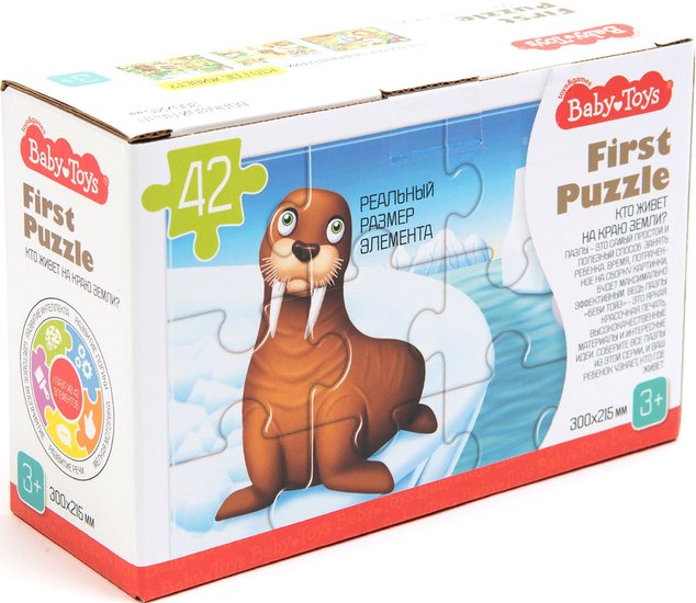 Мозаика/пазл Baby Toys First Puzzle. Кто живет на краю земли 04188