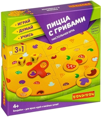 Развивающая игра Bondibon Пицца с грибами ВВ4330