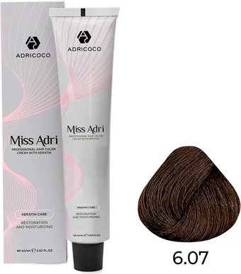 Крем-краска Adricoco Miss Adri 6.07 (100мл, темный блонд холодный)