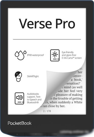 Электронная книга PocketBook A4 634 Verse Pro (лазурный)