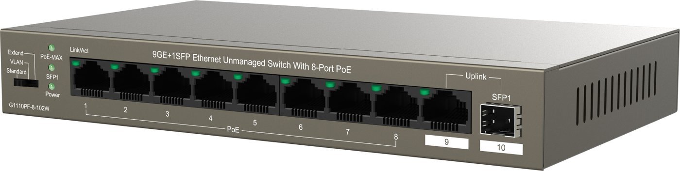Неуправляемый коммутатор IP-COM G1110PF-8-102W