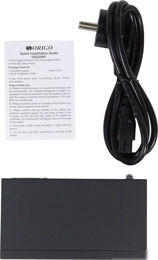 Неуправляемый коммутатор Origo OS2205P/60W/A1A
