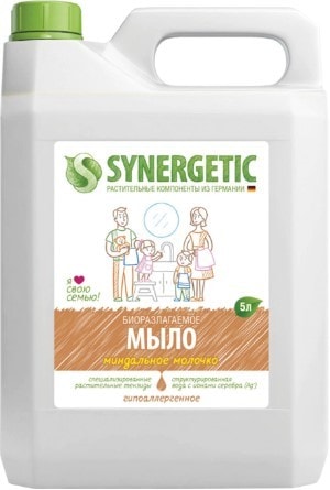 Synergetic Мыло жидкое для мытья рук и тела Миндальное молочко 5 л