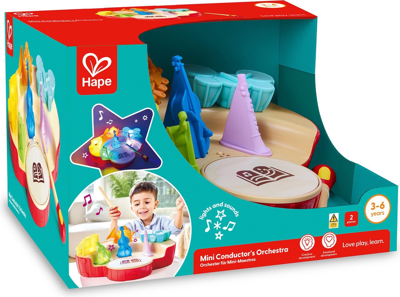 Развивающая игра Hape Мини оркестр маленький Дирижер E0642_HP