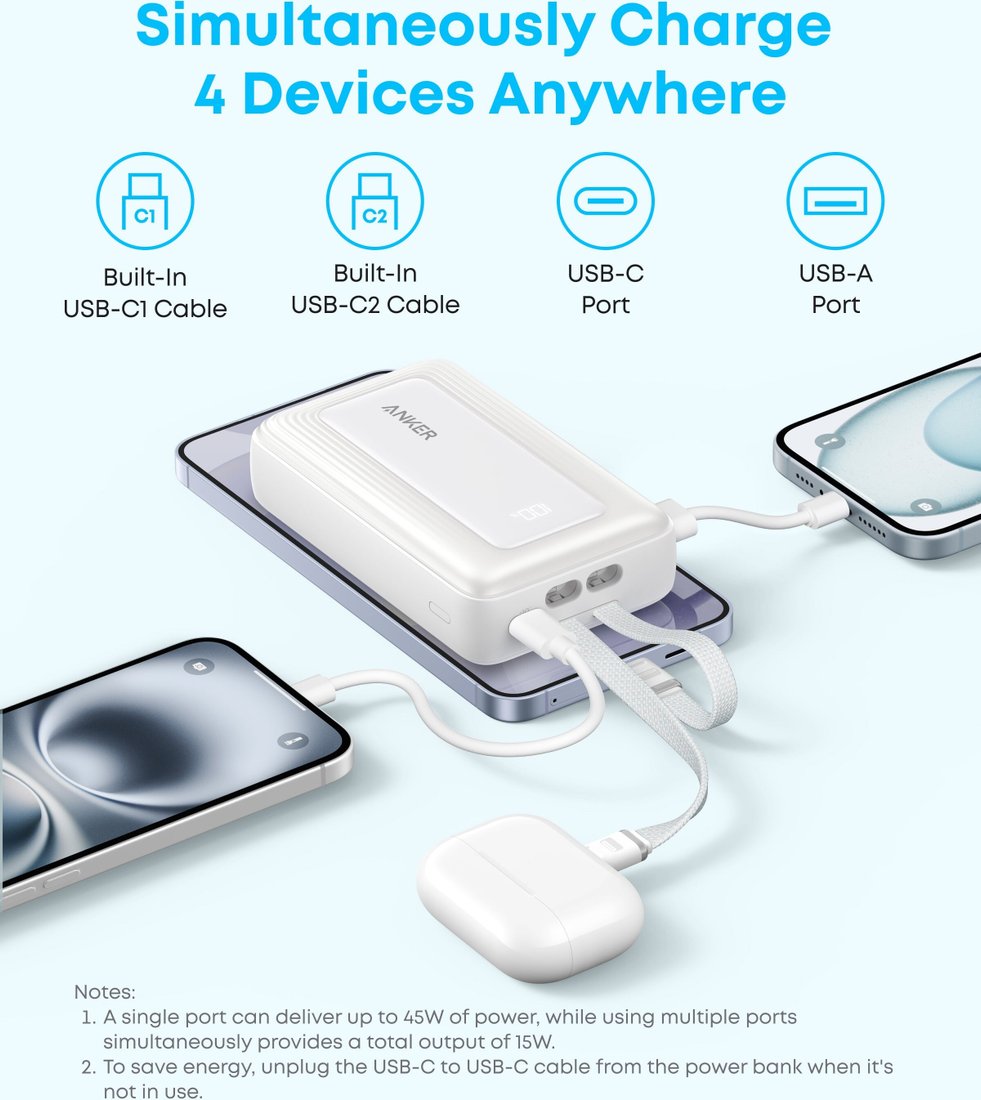 Внешний аккумулятор Anker Zolo A1681 45W 20000mAh (черный)