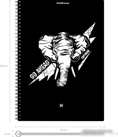 Общая тетрадь Erich Krause Go Аhead Black and White 80 л клетка 54122