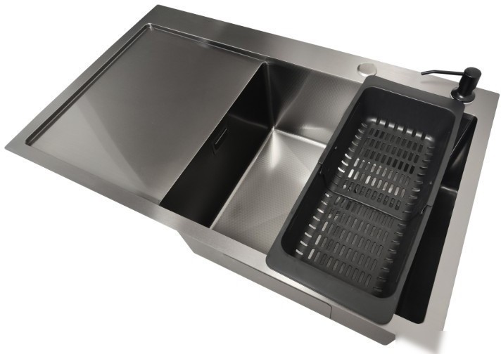 Кухонная мойка Stellar Decor S6550NB-R-D (нано черный)