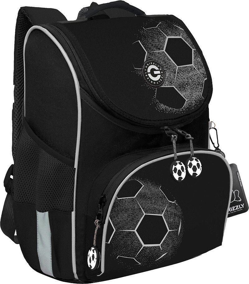 Школьный рюкзак Grizzly RAm-685-10 (черный/серый)