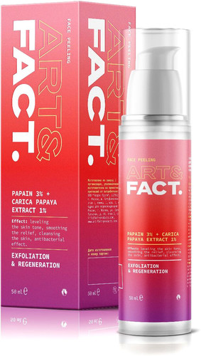 Art&Fact Пилинг-эксфолиант для лица Papain 3% + Carica Papaya Extract 1% энзимный (50 мл)