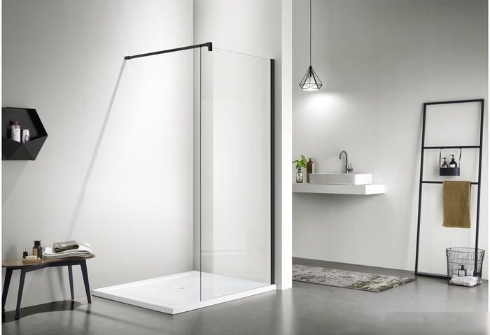 Душевая стенка Aquatek AQ WIW 10020BL 100x200 (черный/прозрачное стекло)