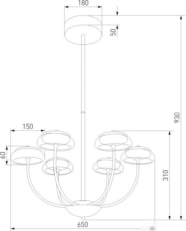 Подвесная люстра Евросвет 50388 LED (черный)