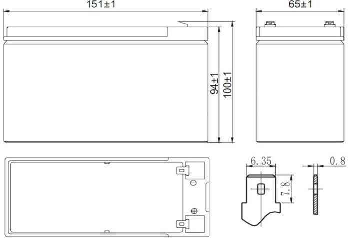 Аккумулятор для ИБП Delta HR 12-28W (12В/7 А·ч)