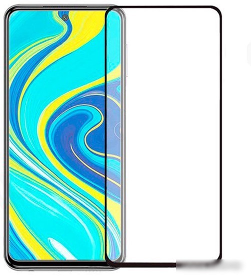 Защитное стекло Case 111D для Redmi Note 9 Pro/Redmi Note 9S (черный глянец)