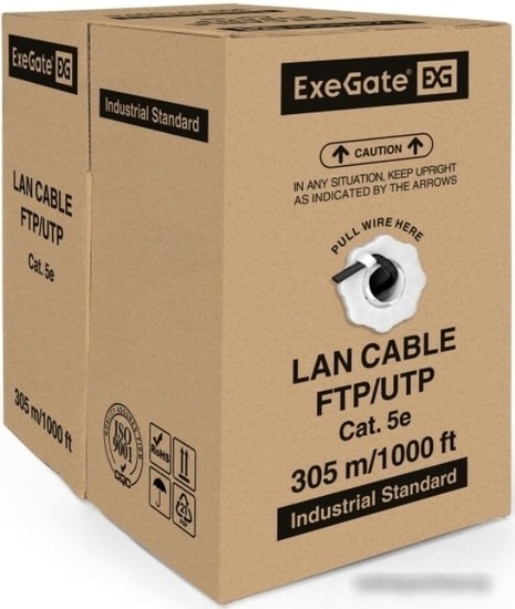 Кабель ExeGate UTP4-C5e-CCA-S24-OUT-PE-BK-305 UTP