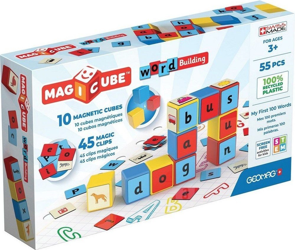 Развивающая игра Geomag Магнитные кубики собираем слова латинский алфавит GM258