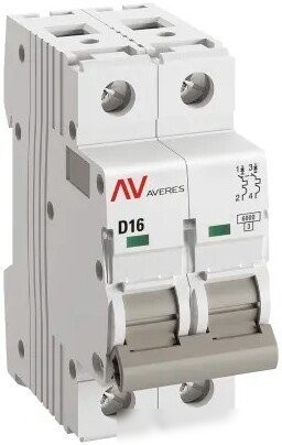 Выключатель автоматический EKF Averes AV-6 2P 16A (D) 6kA