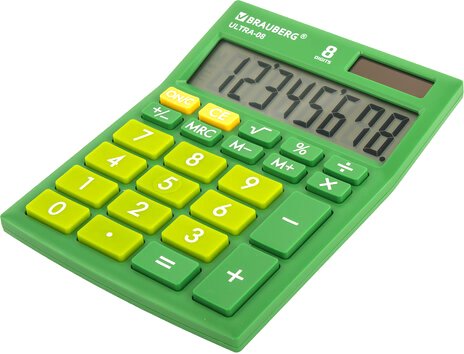 Бухгалтерский калькулятор BRAUBERG Ultra-08-GN 250509 (зеленый)