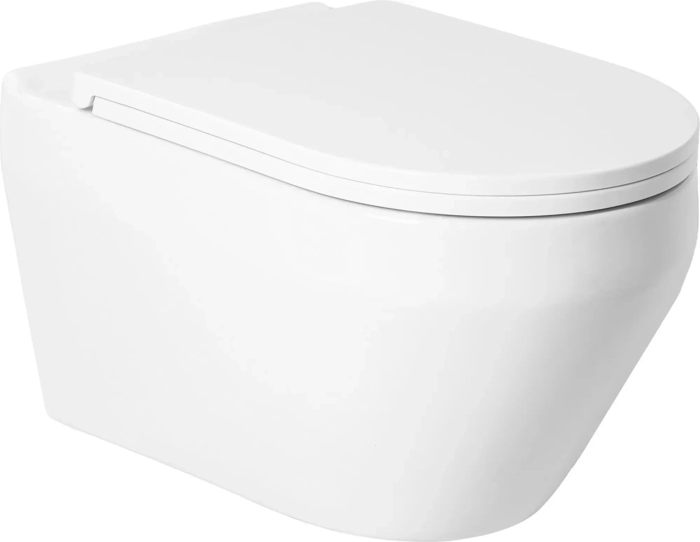 Унитаз подвесной Saniteco KW-9009W + 501 + K01-PGG (с кнопкой, хром глянцевый)