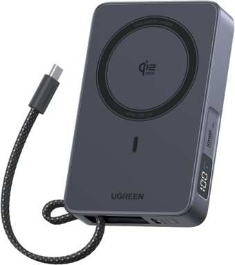 Внешний аккумулятор Ugreen MagFlow PB773 10000mAh (серый)