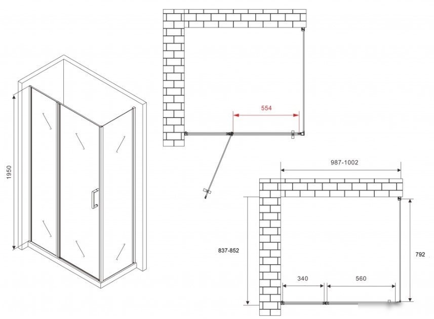Душевой уголок Abber Sonnenstrand AG04100BS-S85B