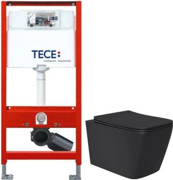 Унитаз подвесной Lauter Magdeburg 21103EC + TECE Profil 9300302 (черный матовый)